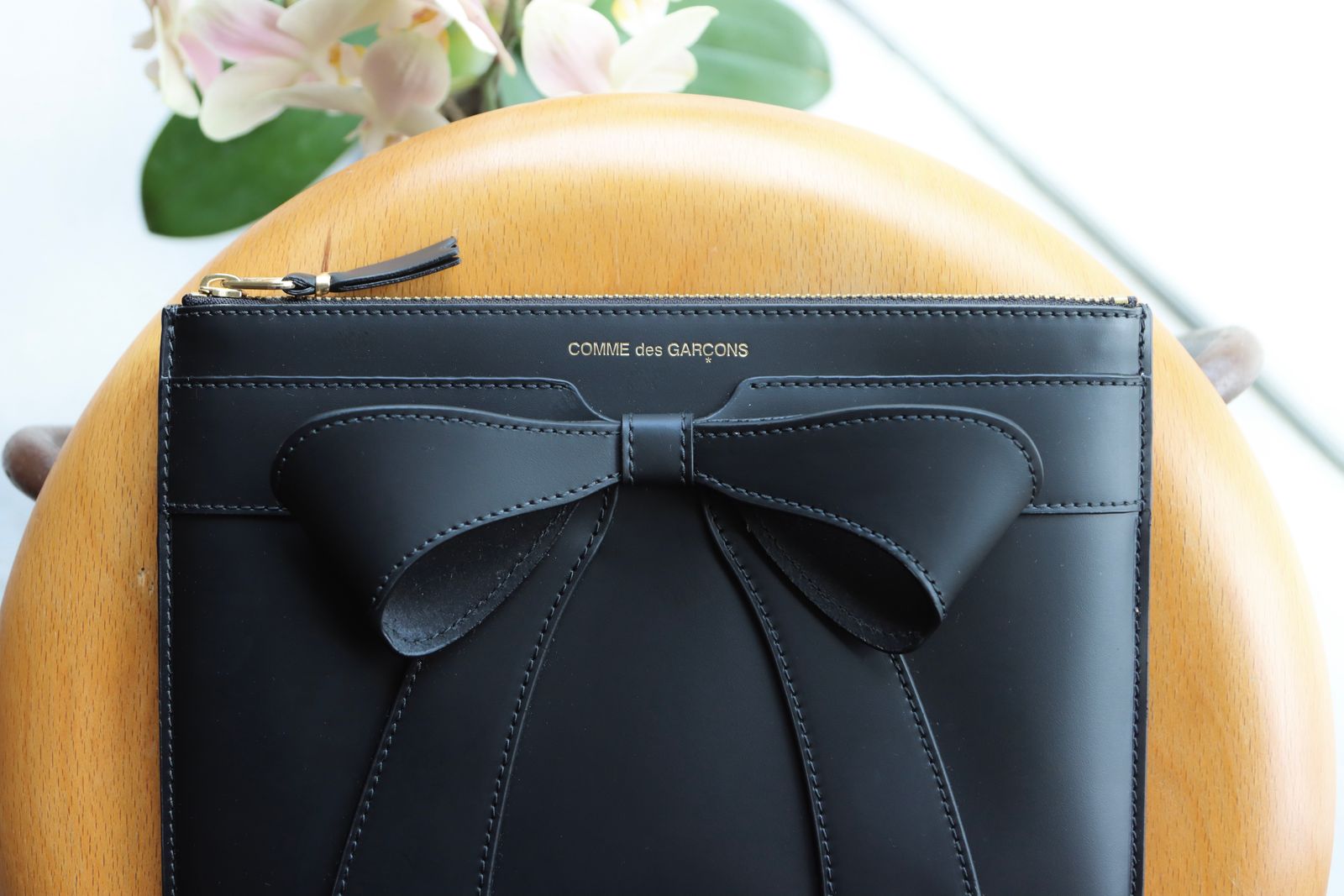 コムデギャルソン 財布 Big Bow Zip Pouch Large(8Z-O510-051)Black☆7月10日発売！