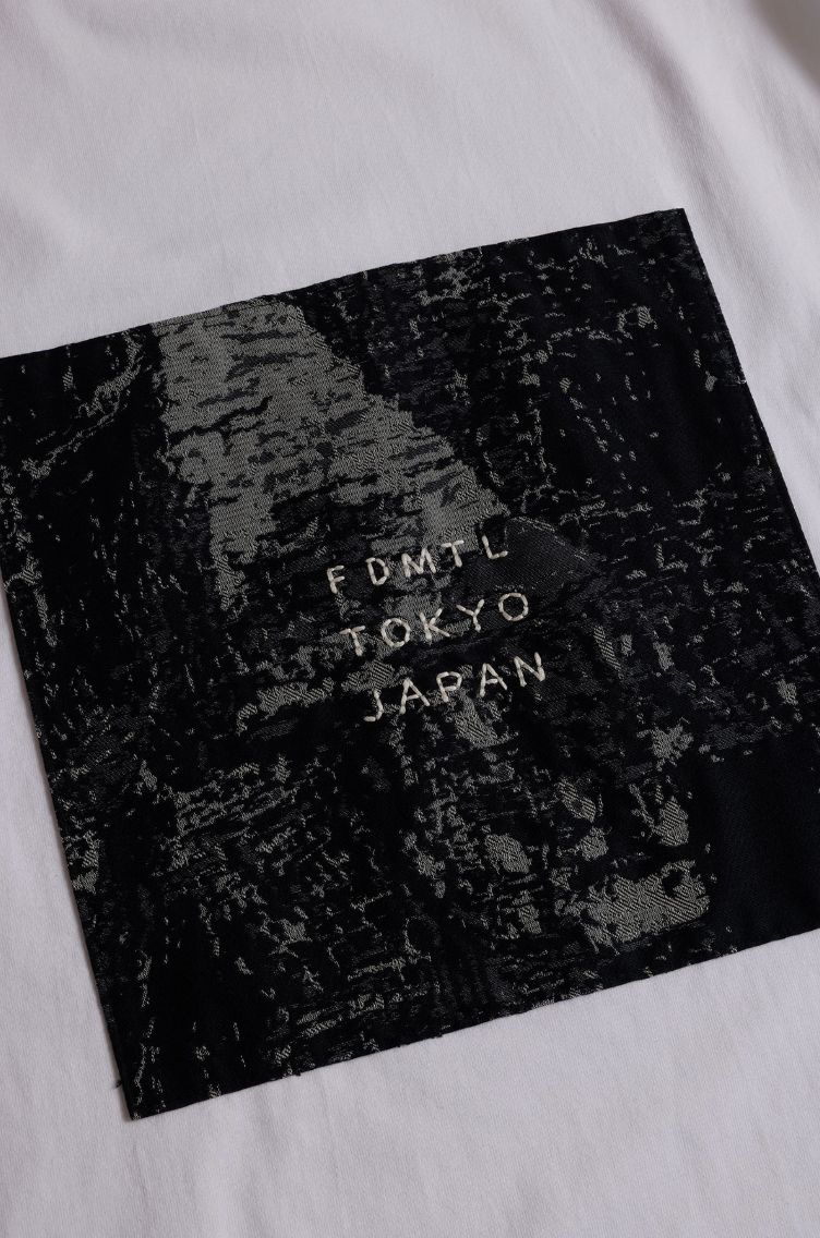ファンダメンタル Tシャツ SQUARE JACQUARD TEE(FA25/TE15)WHITE