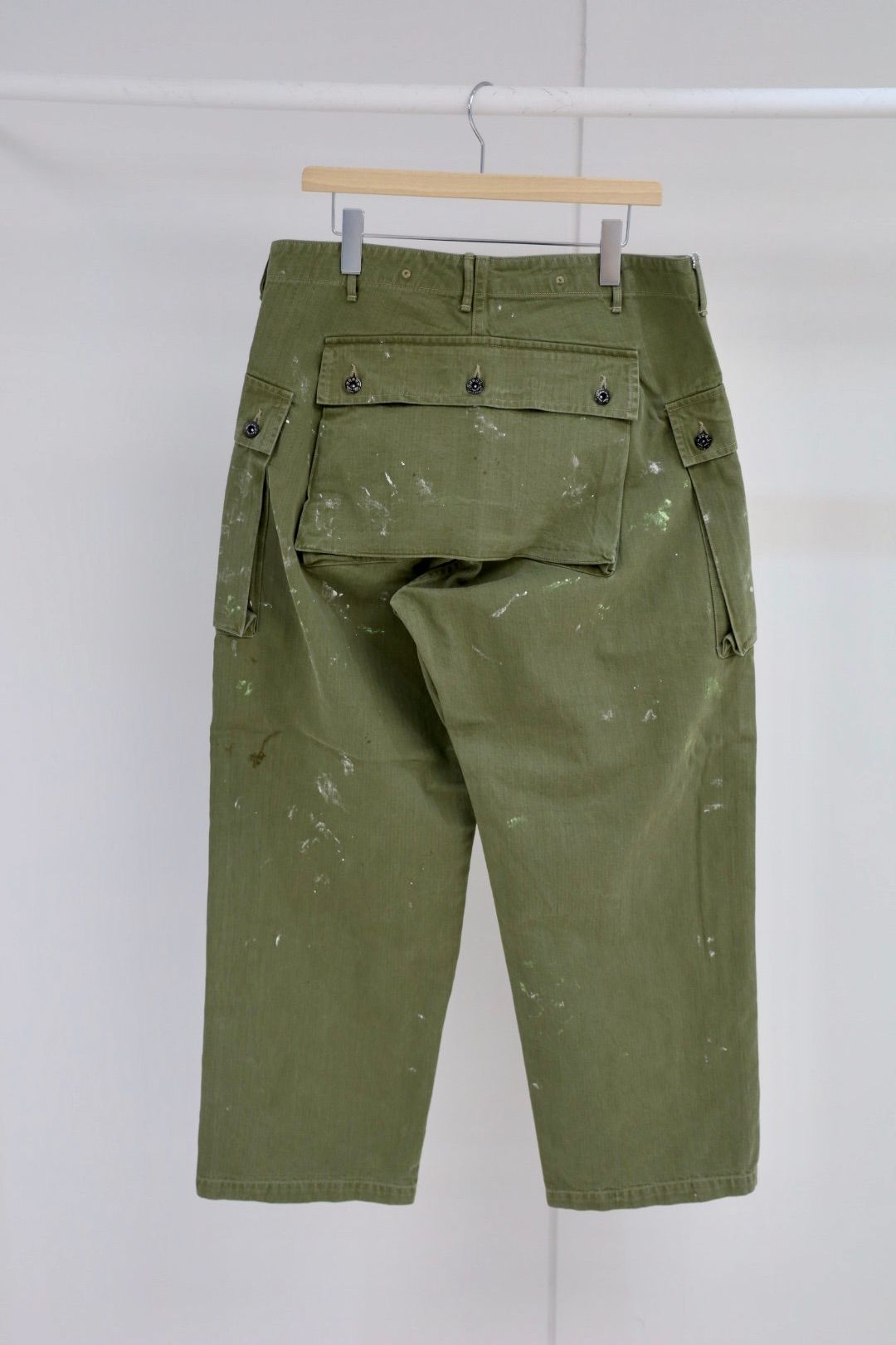 BOW WOW 25FWバウワウ PAINT STAINED USMC P-44 HBT TROUSERS(BW252-PU4HT)PAINT STAINED OD★10月11日(土)発売！