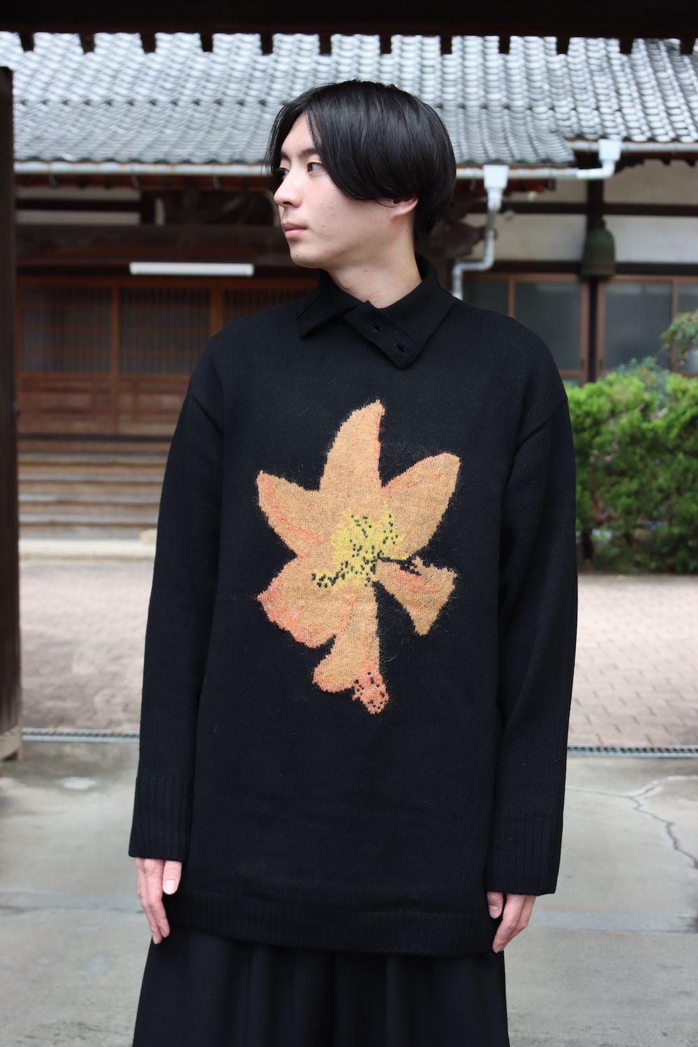 yohji yamamoto pour homme 花柄ニット - ニット