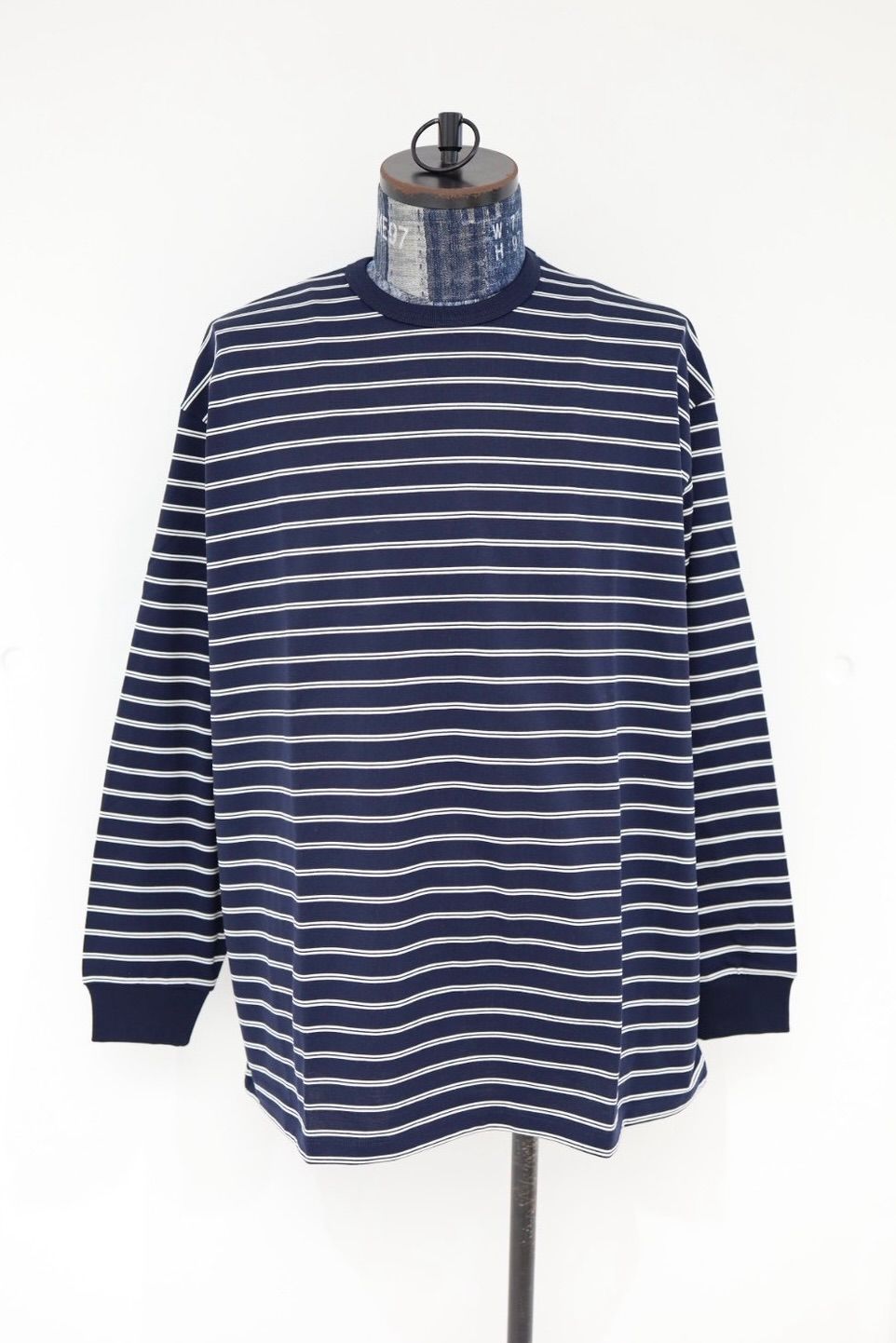 グラフペーパー26SS Tri Spun Border L/S Tee(GU261-70121B)NAVY×WHITE☆2月28日(土)発売！