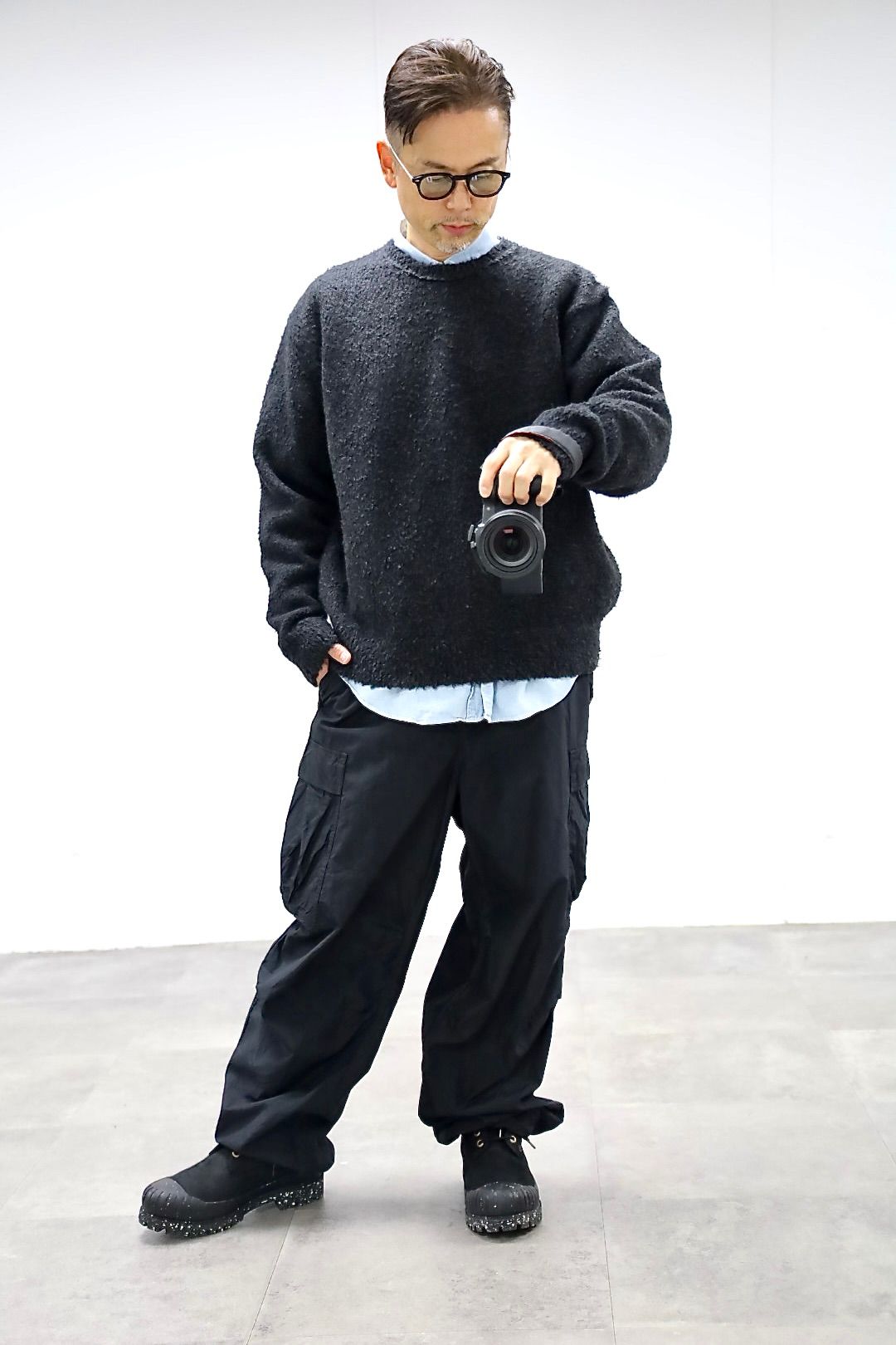アプレッセ 2025 STYLE2 Cashmere Mole Yarn Pullover Sweater(25AAP-03-20)CHARCOAL☆10月25日(土)発売!