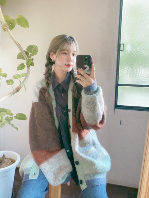 YOKE 新作MOHAIR BORDER CARDIGAN style.2023.8.28