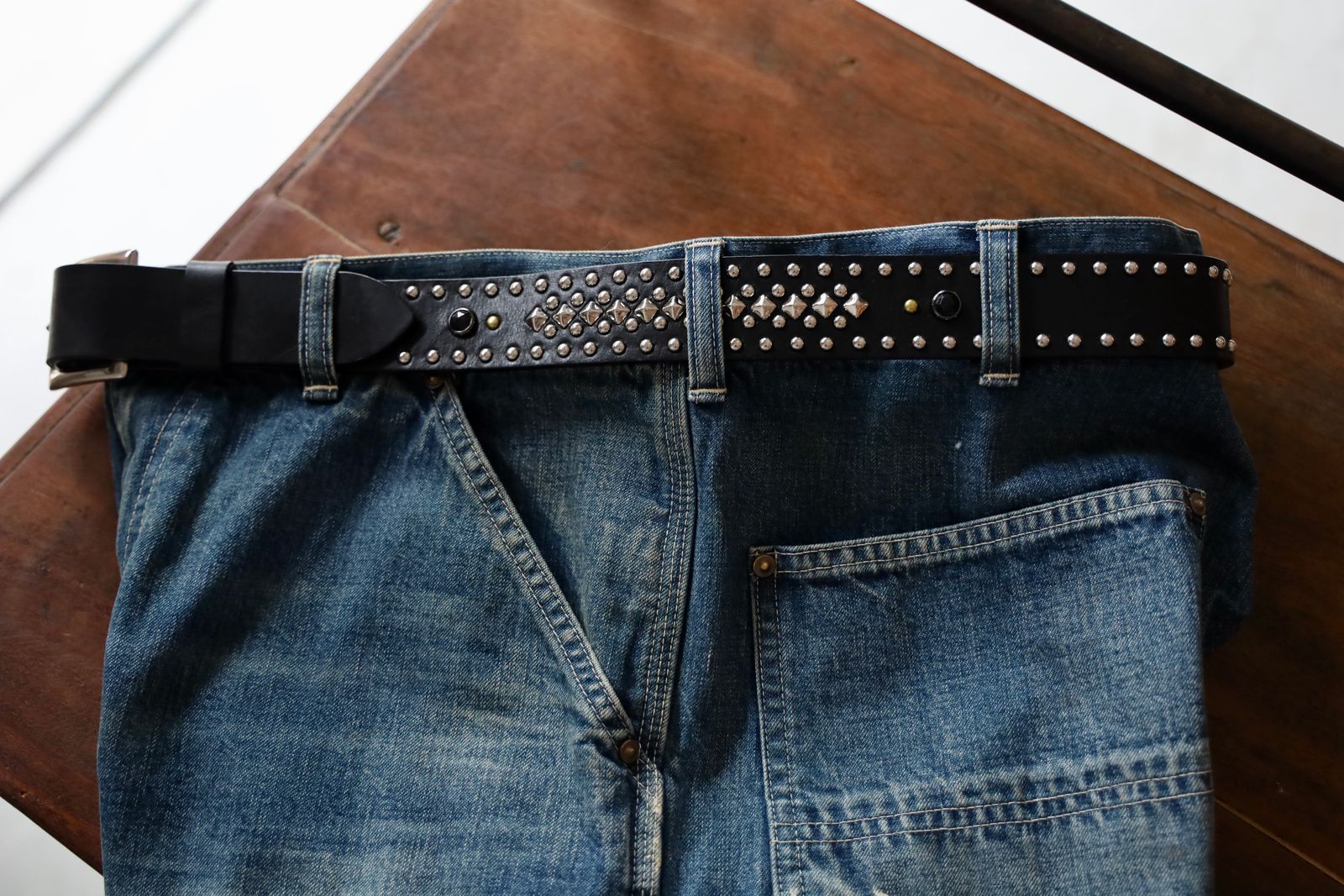 小物 WOLF'S HEAD x LASTMAN STUDDED BELT 35mm LAST NEST (last man) AW24 WOLF'S HEAD x LASTMAN STUDDED BELT