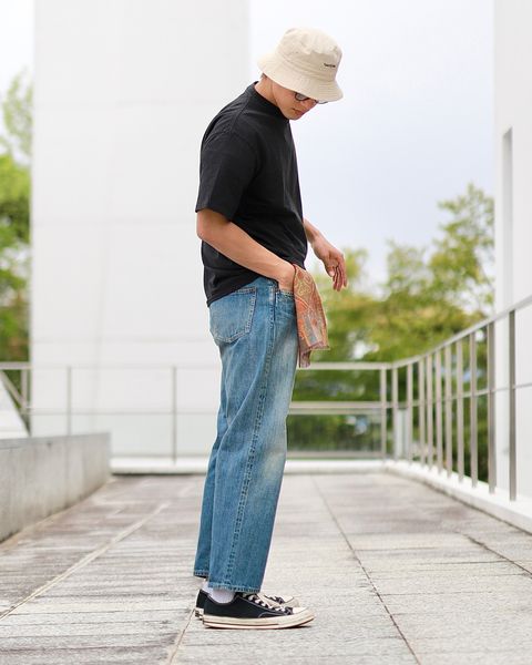 A.PRESSE No.2 Washed Denim Pantsスタイル