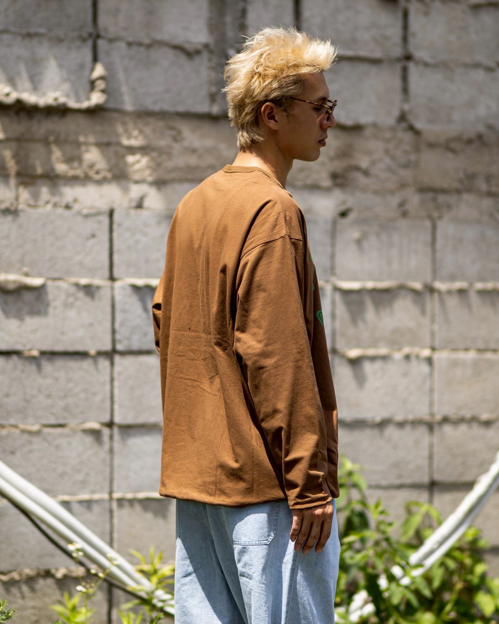 フレッシュサービス REVERSIBLE L/S TEE (FSC252-70041)BROWN