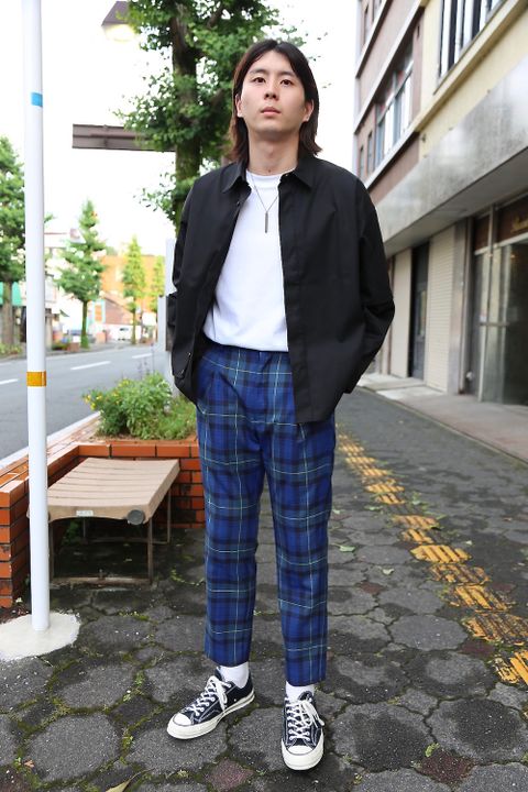 JieDa TARTAN CHECK TUCK SLACKS"NAVY"スタイル.2020.7.25.