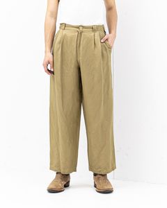 YOKE 26SS Linen Silk Kersey 3pleated Tapered Trousers(YK26SS01209P)KHAKI☆3月20日(金)発売！