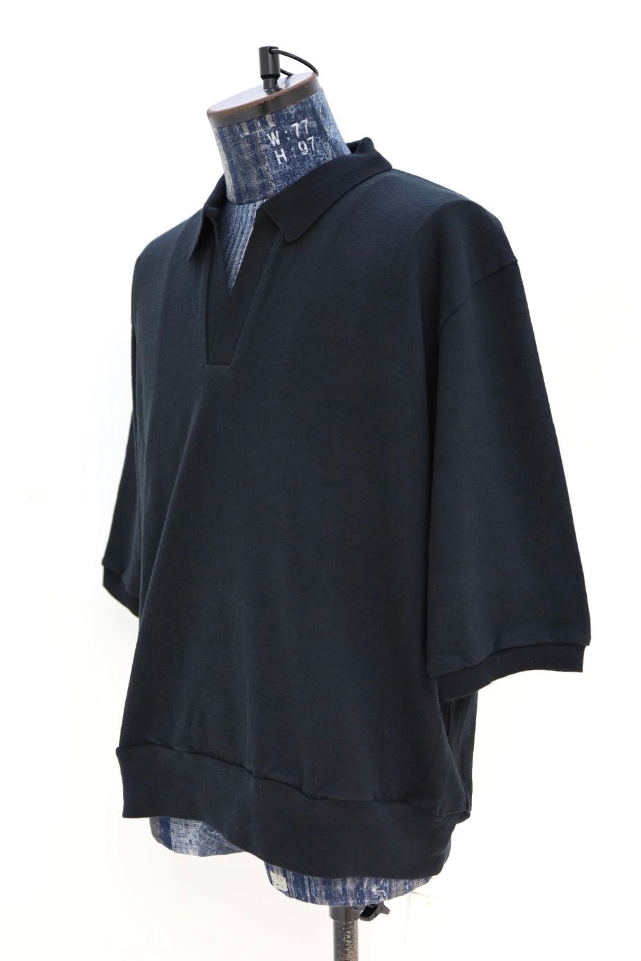 blurhms 26SS Co/Silk Nep Skipper Cropped Sleeve(BHS265029)BLACK☆3月20日(金)新作発売！