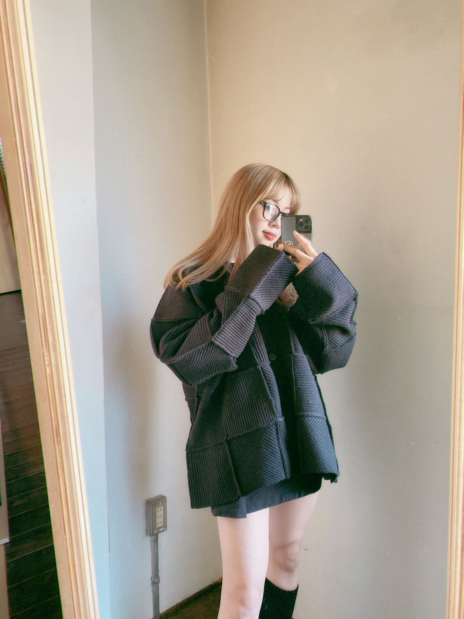 YOKE 24SS PATCHWORK RIB BUTTONED CARDIGAN style.2023.12.23