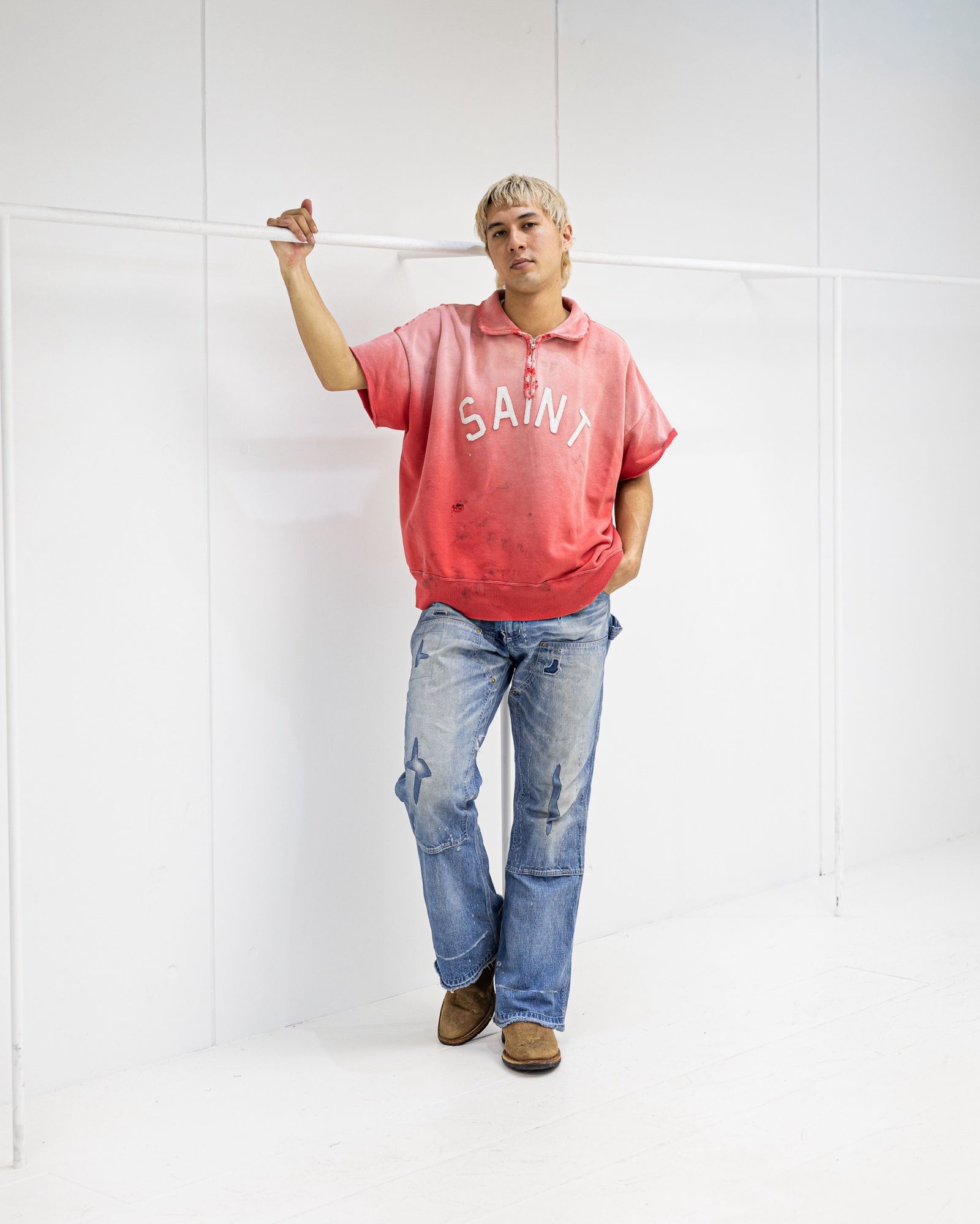 セントマイケル 26SS SAINT HALF ZIP SWEAT(SM-MK8-0000-053)RED☆4月11日(土)発売！