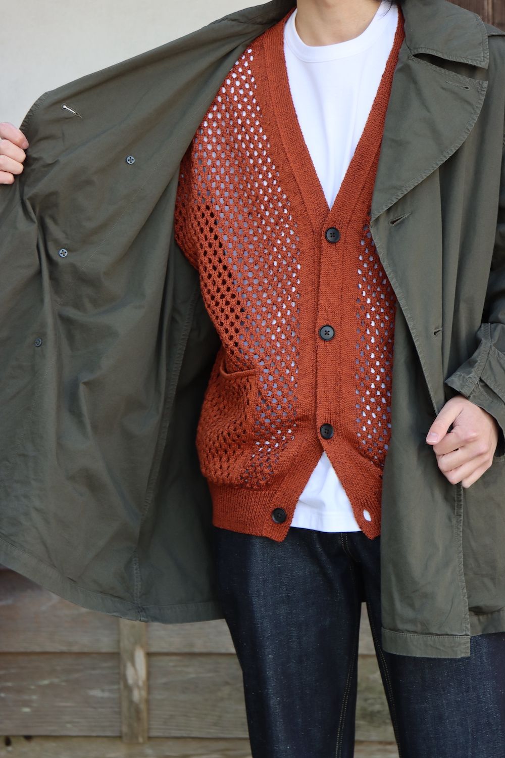 YOKE MESHED KNIT CARDIGAN(YK22SS0345S) mix style. 2022.04.04.