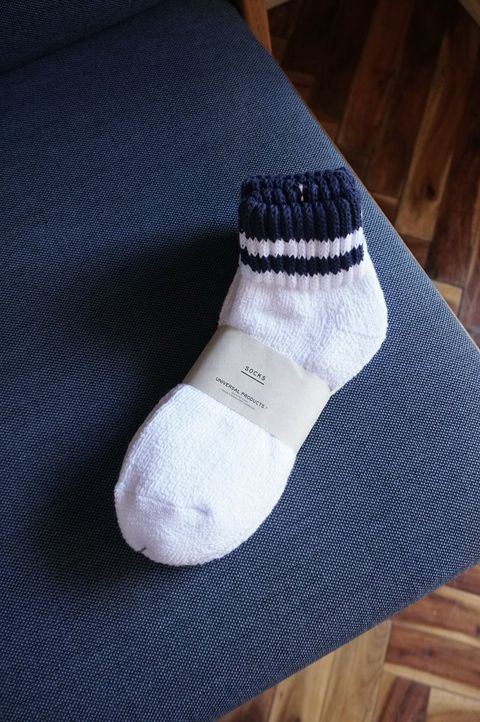 ユニバーサルプロダクツ 3P PILE SOCKS(181-60912)NAVY LINE