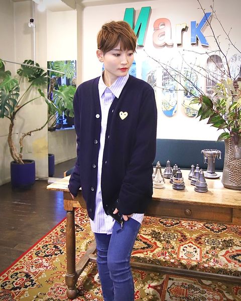 プレイ コムデギャルソン 新作 PLAY CARDIGAN style.2023.12.16
