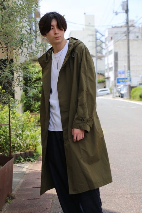 COMME des GARCONS HOMME 綿ナイロンウェザーフーデッドコート"KHAKI"style.8.12.