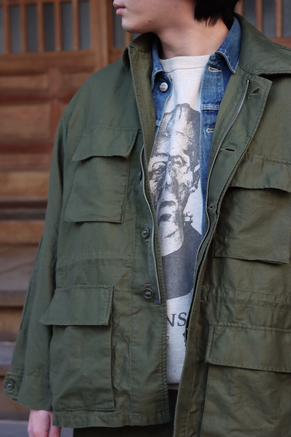 Graphpaper Cotton Linen Moleskin Military Jacket(GU221-30094