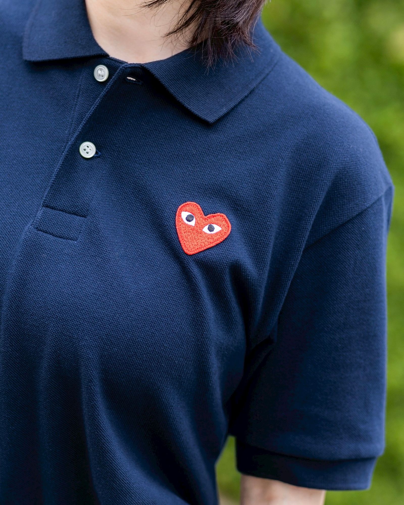PLAY COMME des GARÇONS: Unisex Polo (NAVY) | DSMG E-SHOP