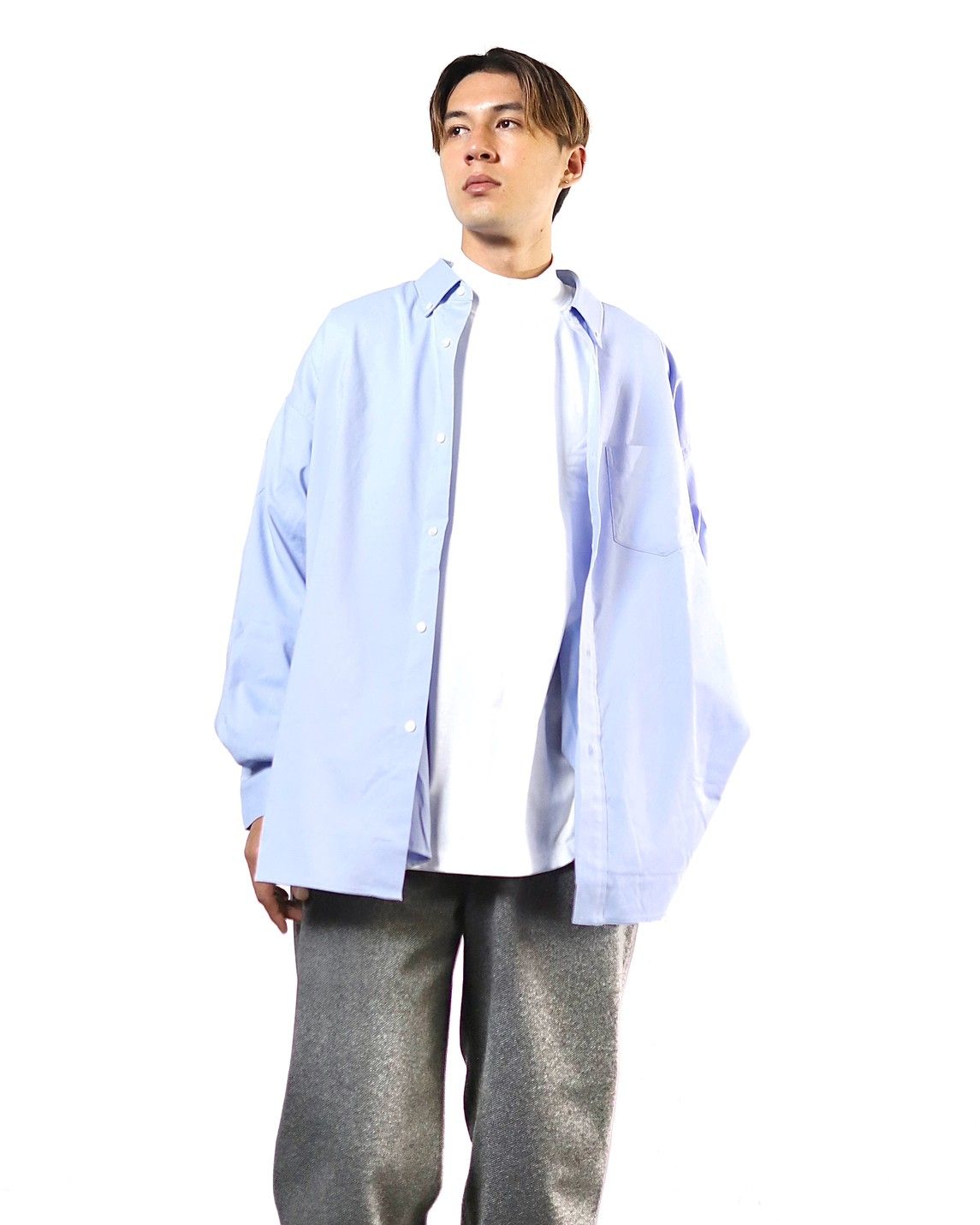フレッシュサービス DRY OXFORD CORPORATE L/S B.D.SHIRT(BLUE)