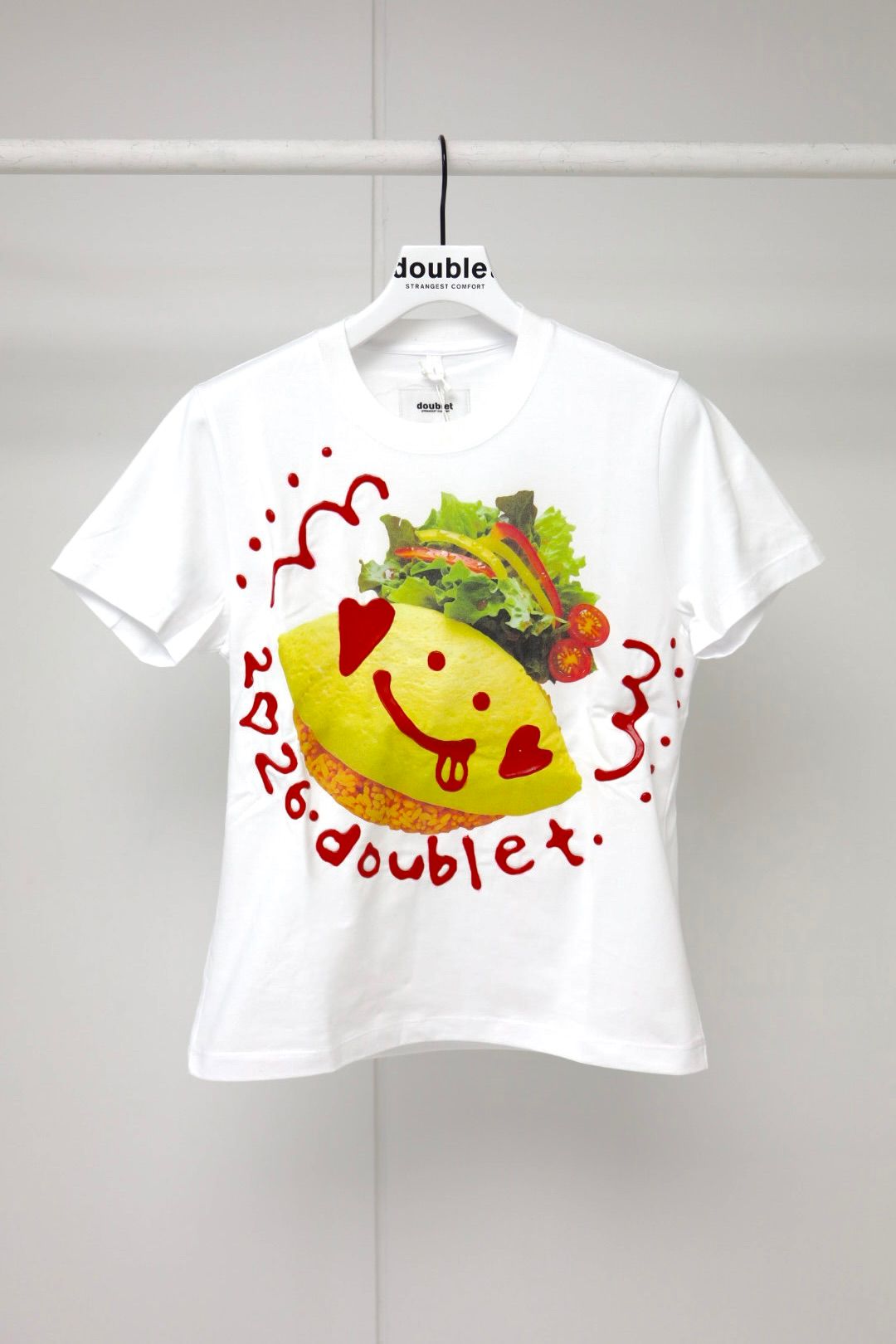 doublet ダブレット26SS KETCHUP MESSAGE OMURICE T-SHIRT (26SS30CS426) WHITE ★1月17日(土)11:00発売！