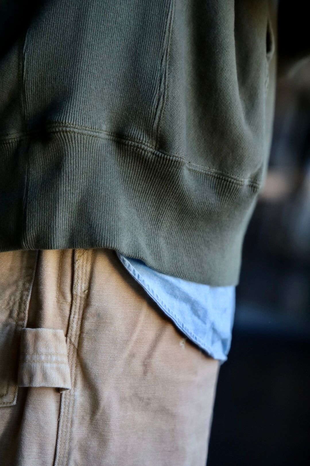 A.PRESSE Vintage Half Zip Sweat Hoodie"OLIVE"スタイル2025.1.25.