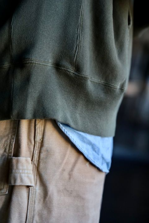 A.PRESSE Vintage Half Zip Sweat Hoodie"OLIVE"スタイル2025.1.25.