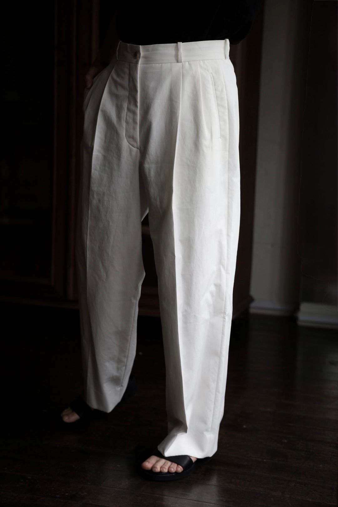 A.PRESSE 2025 STYLE2 Silk Rayon Open Collar L/S Shirtスタイル