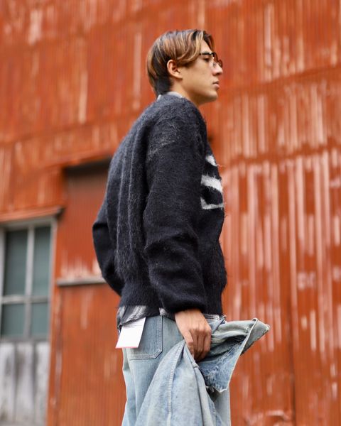 ©SAINT M×××××× 23AW SAINT CREW NECK KNIT"BLACK"スタイル