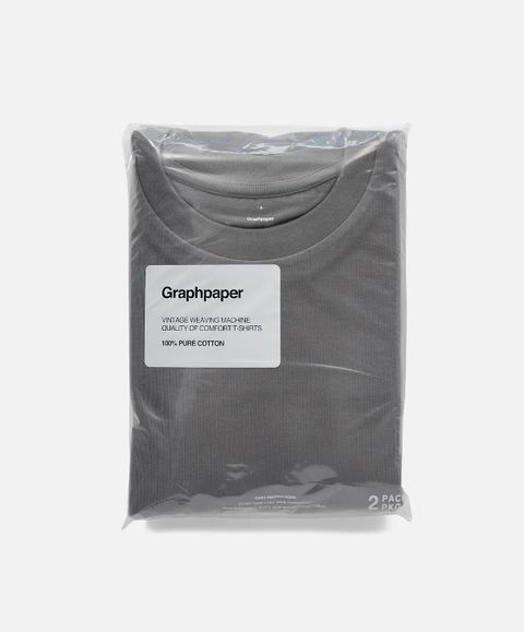 グラフペーパー パックTシャツ 2-Pack Crew Neck Tee(GRAY)