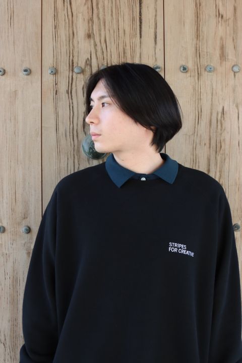 SFC RAGLAN BASIC CREW"BLACK"style.