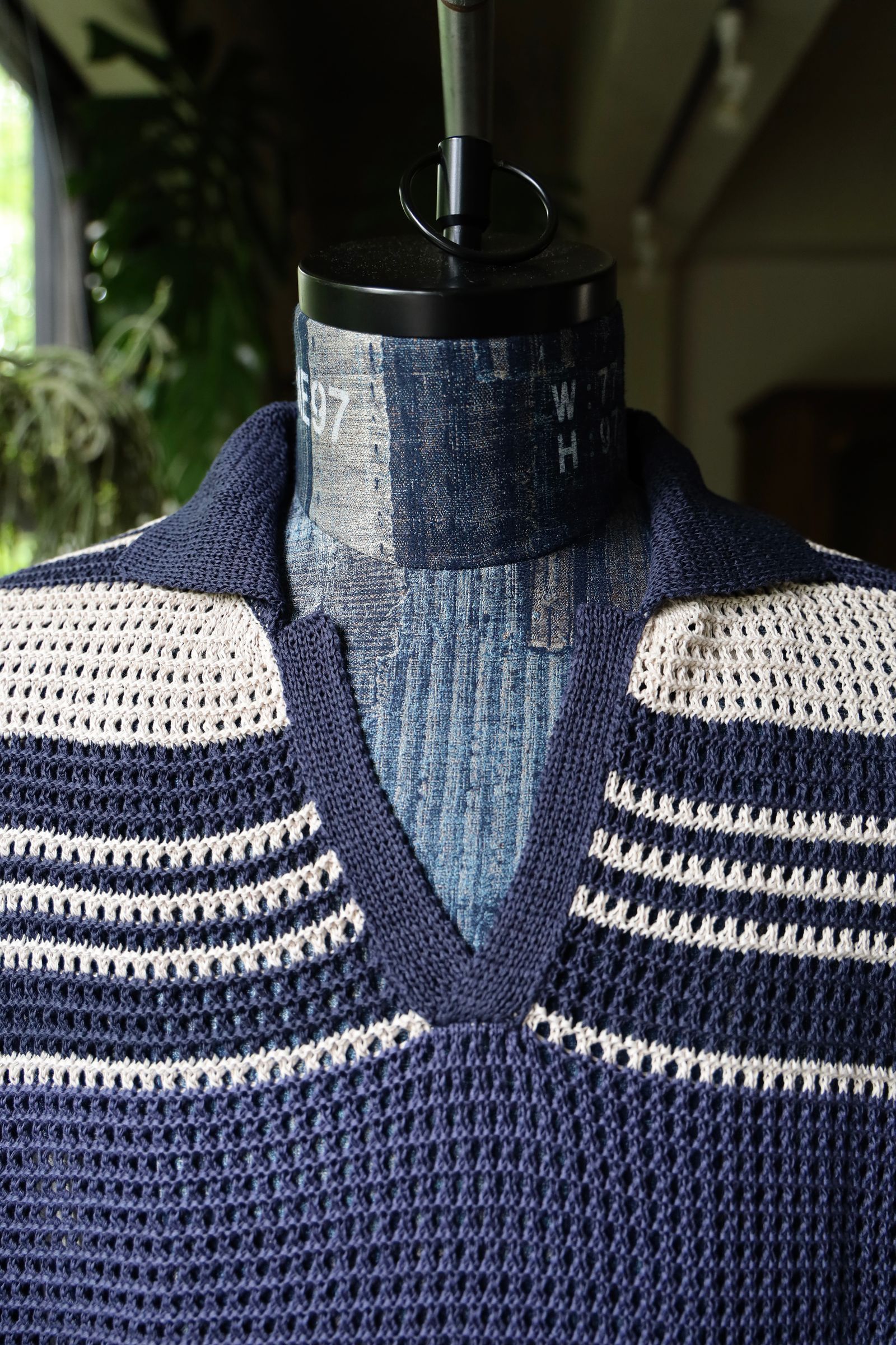 ヨーク24SS BORDER MESH KNIT SKIPPER POLO SHIRT(YK24SS0723S) NAVY×BEIGE☆5月25日(土)発売！