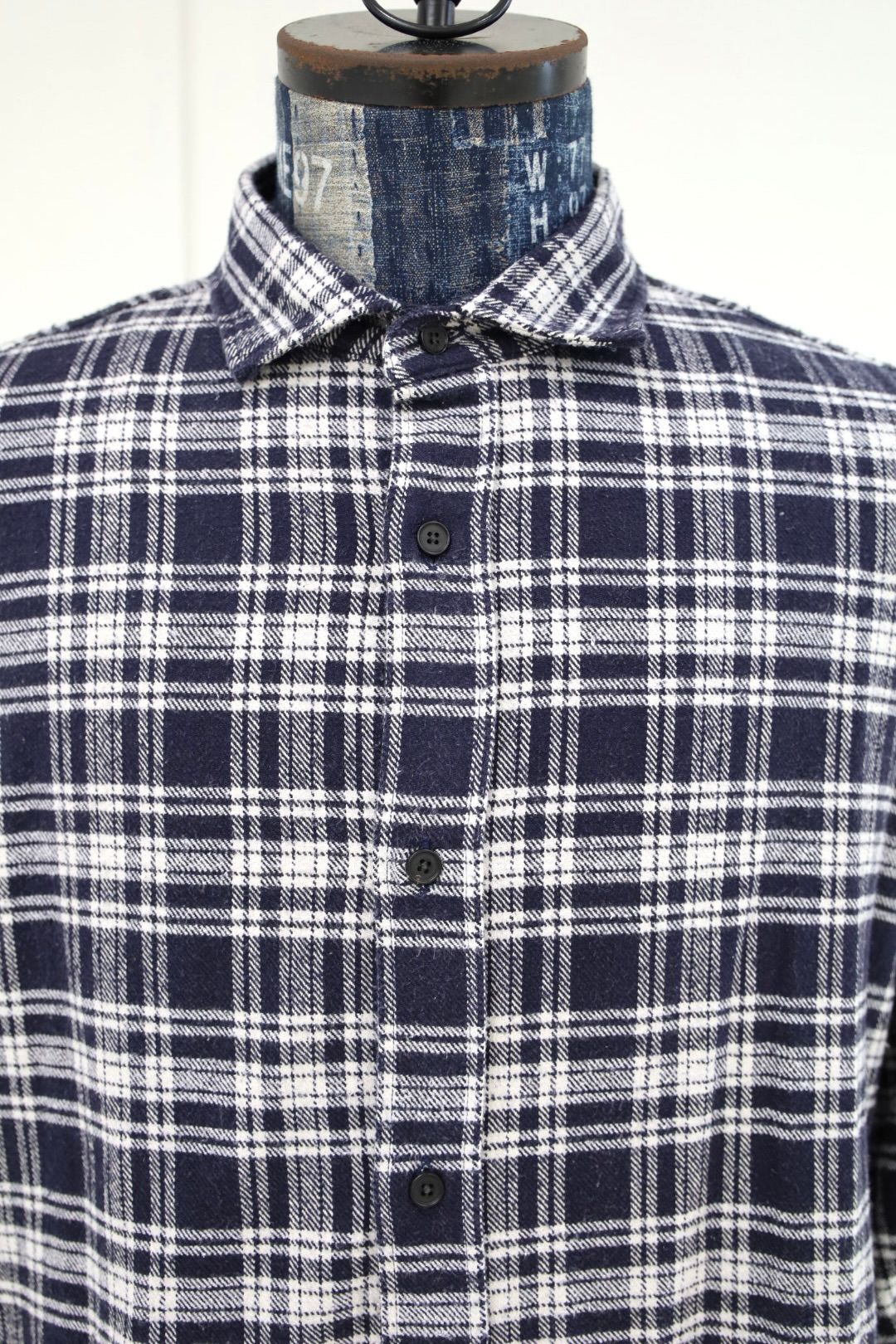 アプレッセ 2026 STYLE2 Vintage Cotton Silk Nep Twill Check Shirts(26AAP-02-08)NAVY☆8月22日(土)発売！