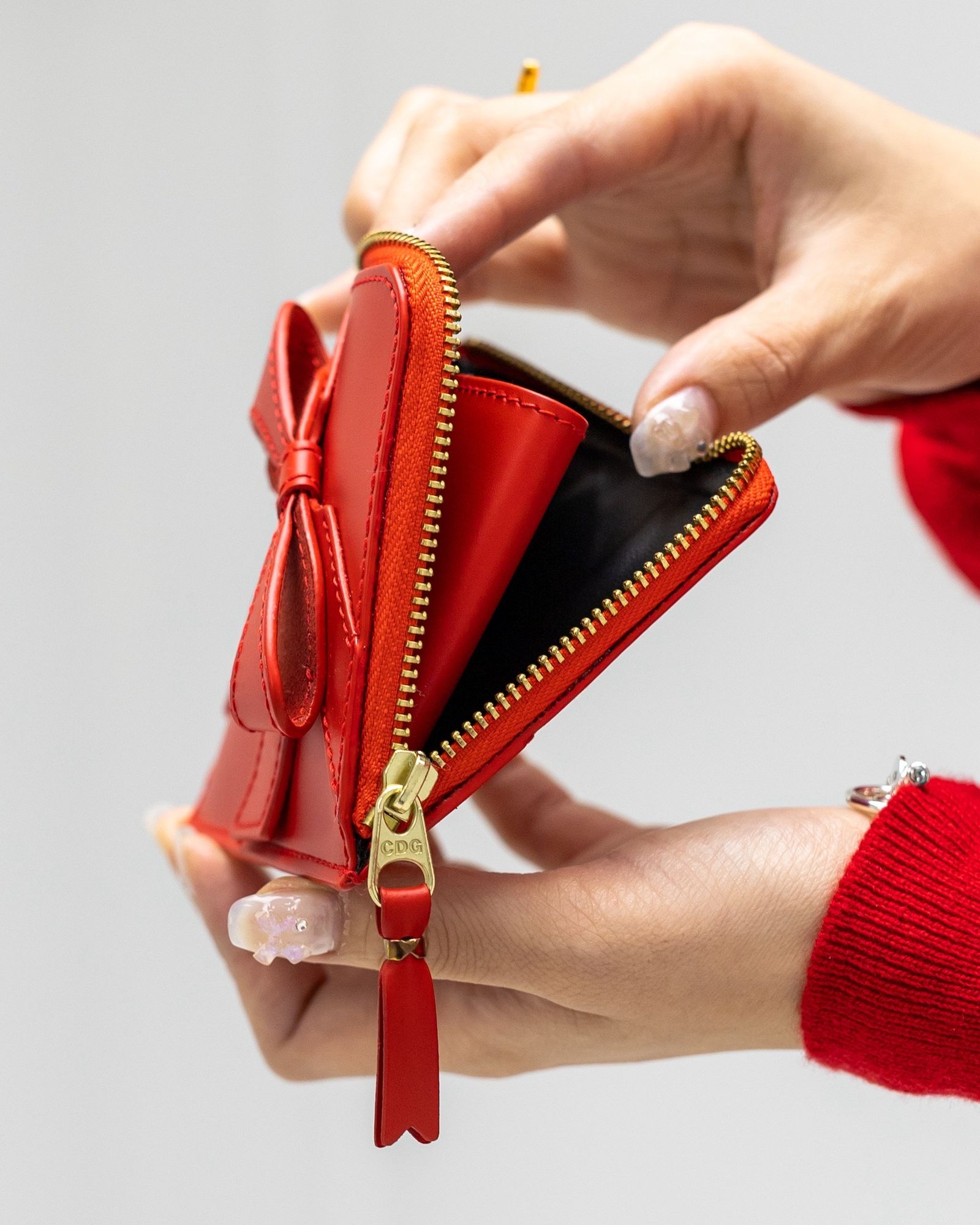 コムデギャルソン 財布 Big Bow Zip Around Wallet(8Z-O310-051)Red