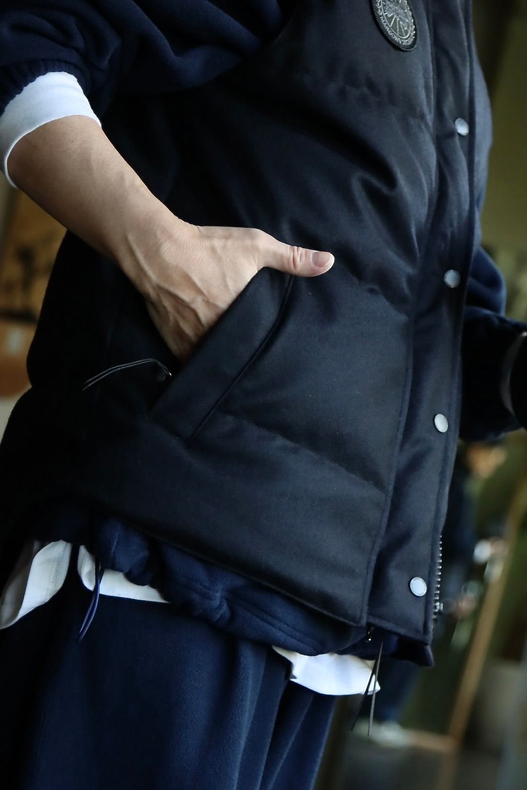 カナダグース22AW GARSON VEST WOOL BLACK LABELスタイル.2022.11.14.