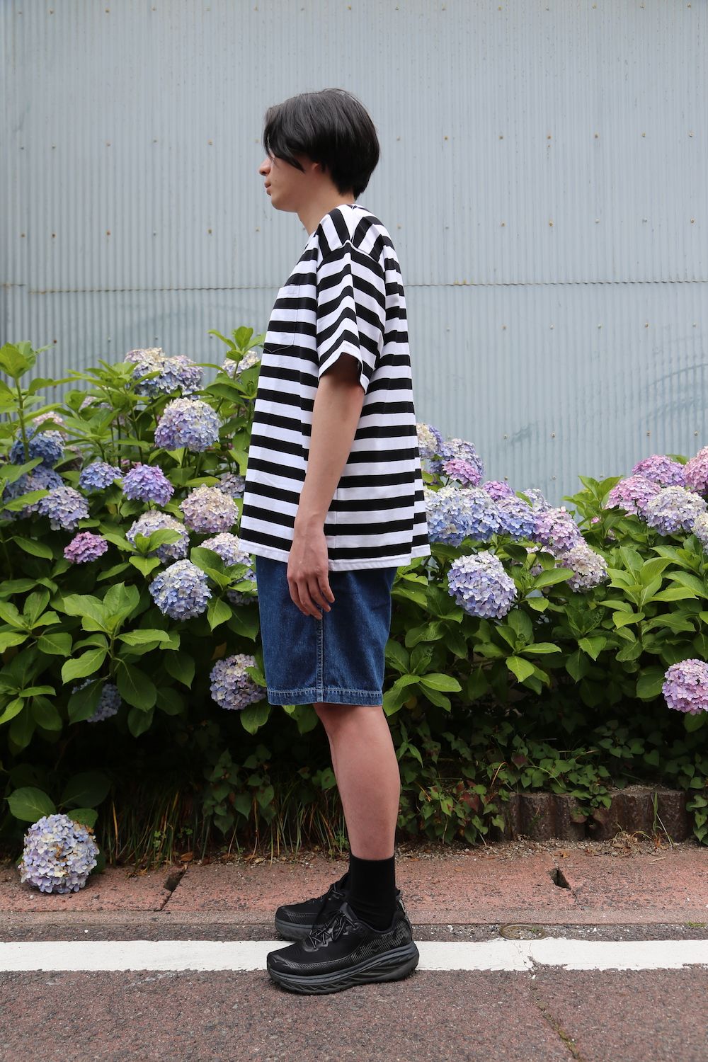 Graphpaper Border S/S Pocket Tee style.2021.6.27.