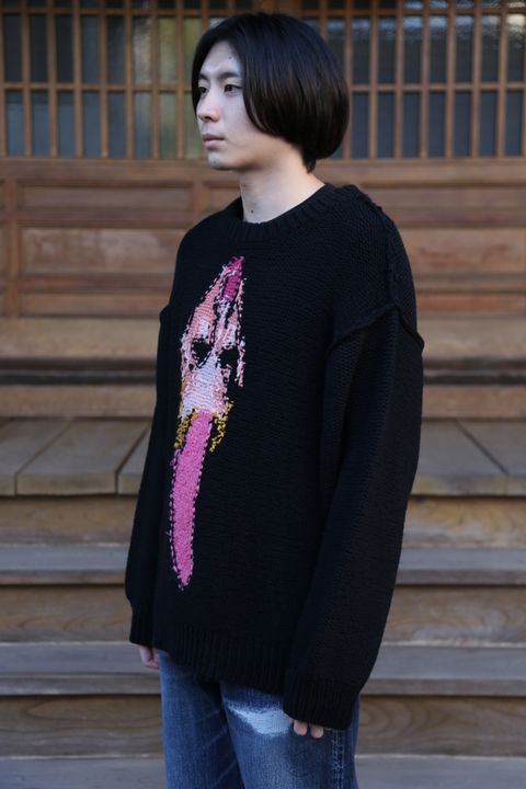 doublet 2020FW doublet HAND-KNITTING JACQUARD PULLOVER "BLACK"Style.2020.11.15.