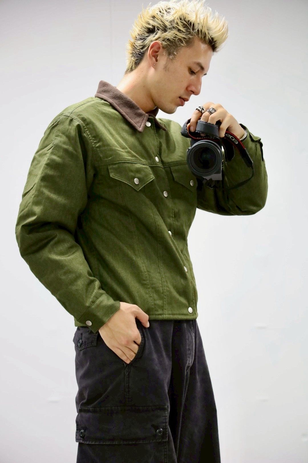 ファウンダ 25AW COLOR DENIM JACKET(015FD252017)KHAKI☆新作発売！