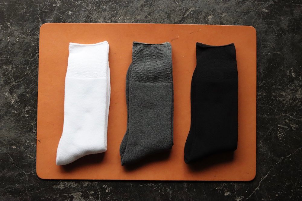 グラフペーパー 3パックソックス Graphpaper 3-Pack Socks (MONOTONE)