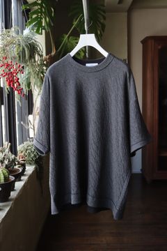 グラフペーパー24SS Double Face Jersey S/S Crew Neck(GM241-70093)GRAY