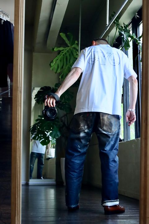 eYe JUNYA WATANABE MAN ×ベルベルジン×Levi'sトリプルネームパンツスタイル