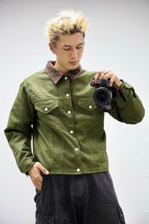 FOUNDOUR  COLOR DENIM JACKET MARK スタイル