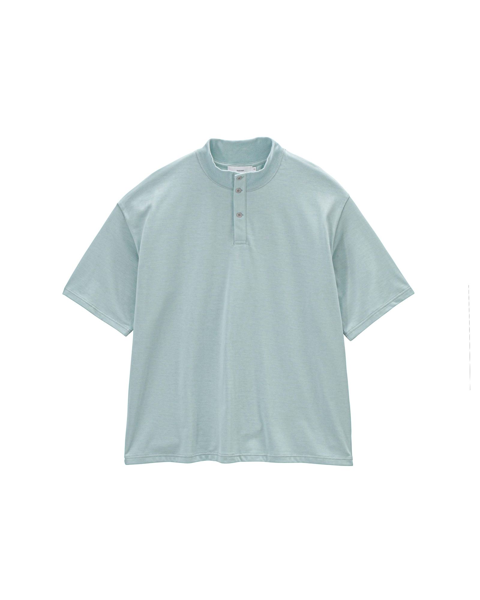 グラフペーパー26SS Tri Spun Cotton S/S Henley High Neck Tee(GM261-70350)SMOKE BLUE☆2月28日(土)発売！
