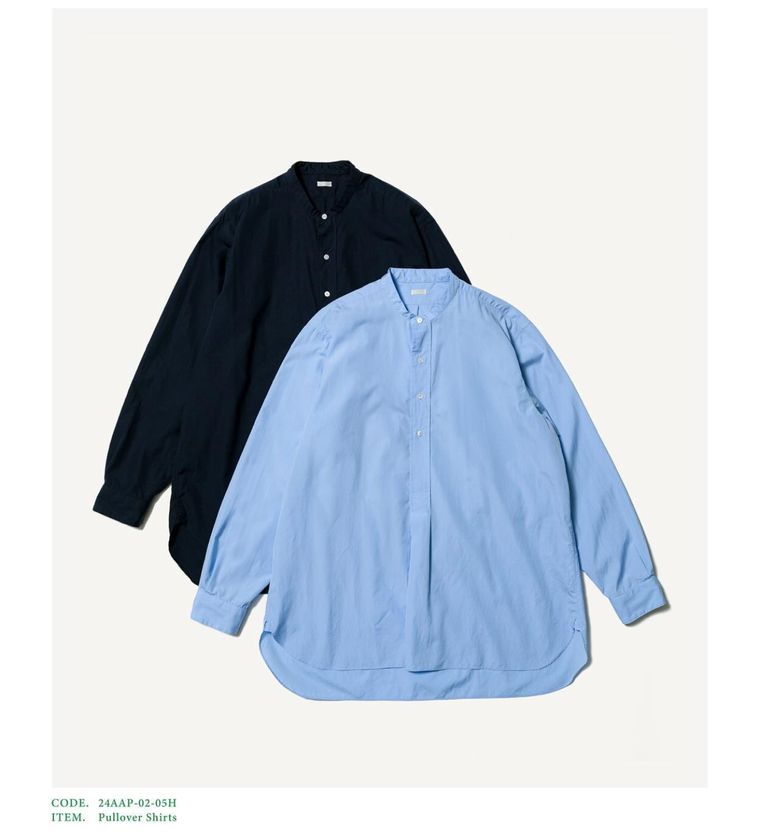 A.PRESSE - アプレッセ Pullover Shirt(24AAP-02-05H)SAX | mark A.PRESSE - アプレッセ Pullover Shirt(24AAP-02-05H)SAX | mark