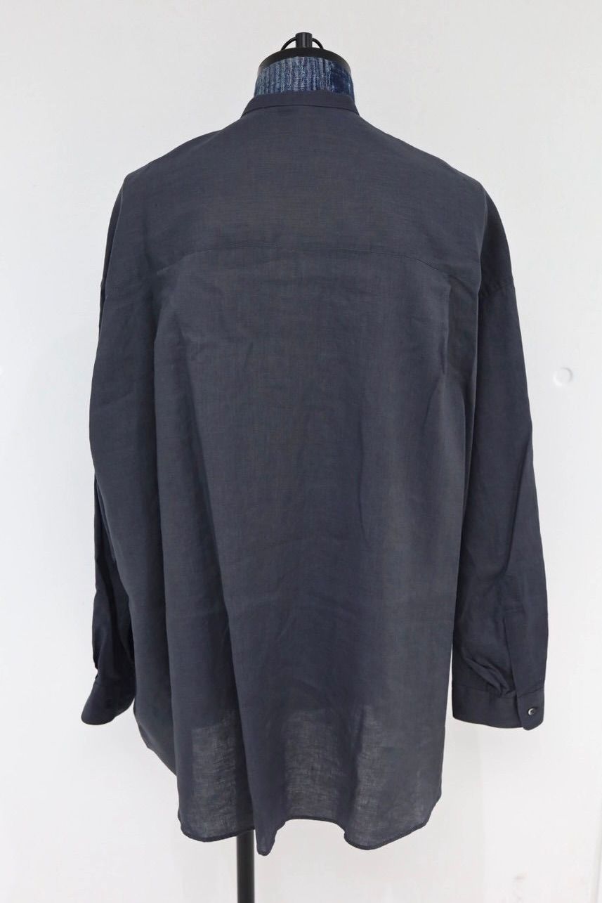 グラフペーパー Linen L/S Oversized Band Collar Shirt(GM262-50040B)C.GRAY☆6月20日(土)発売！