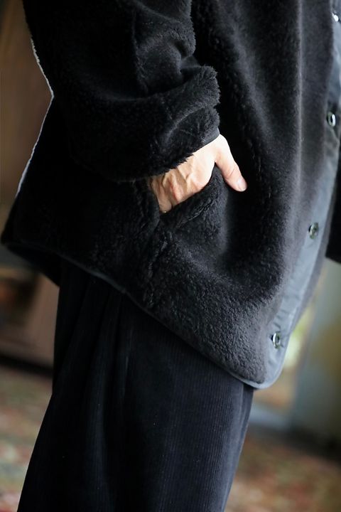 Graphpaper Wool Boa Liner Blouson"BLACK"スタイル