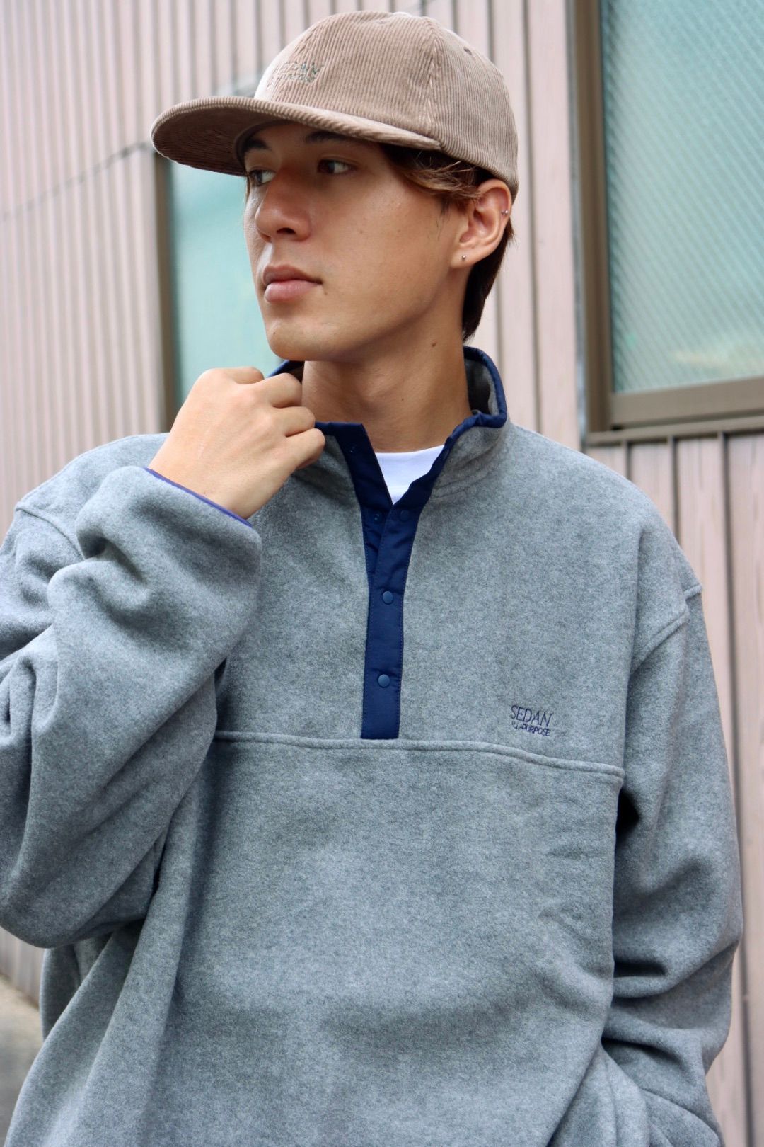 セダンオールパーパスFW23 Fleece Snap Pullover (SD23F-CT07)Grey