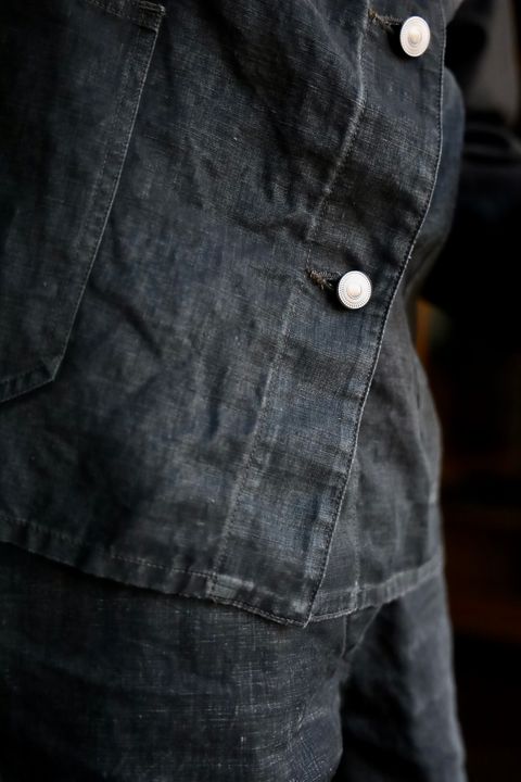 A.PRESSE 25SS Vintage Black Linen Coverallスタイル2025.4.8.