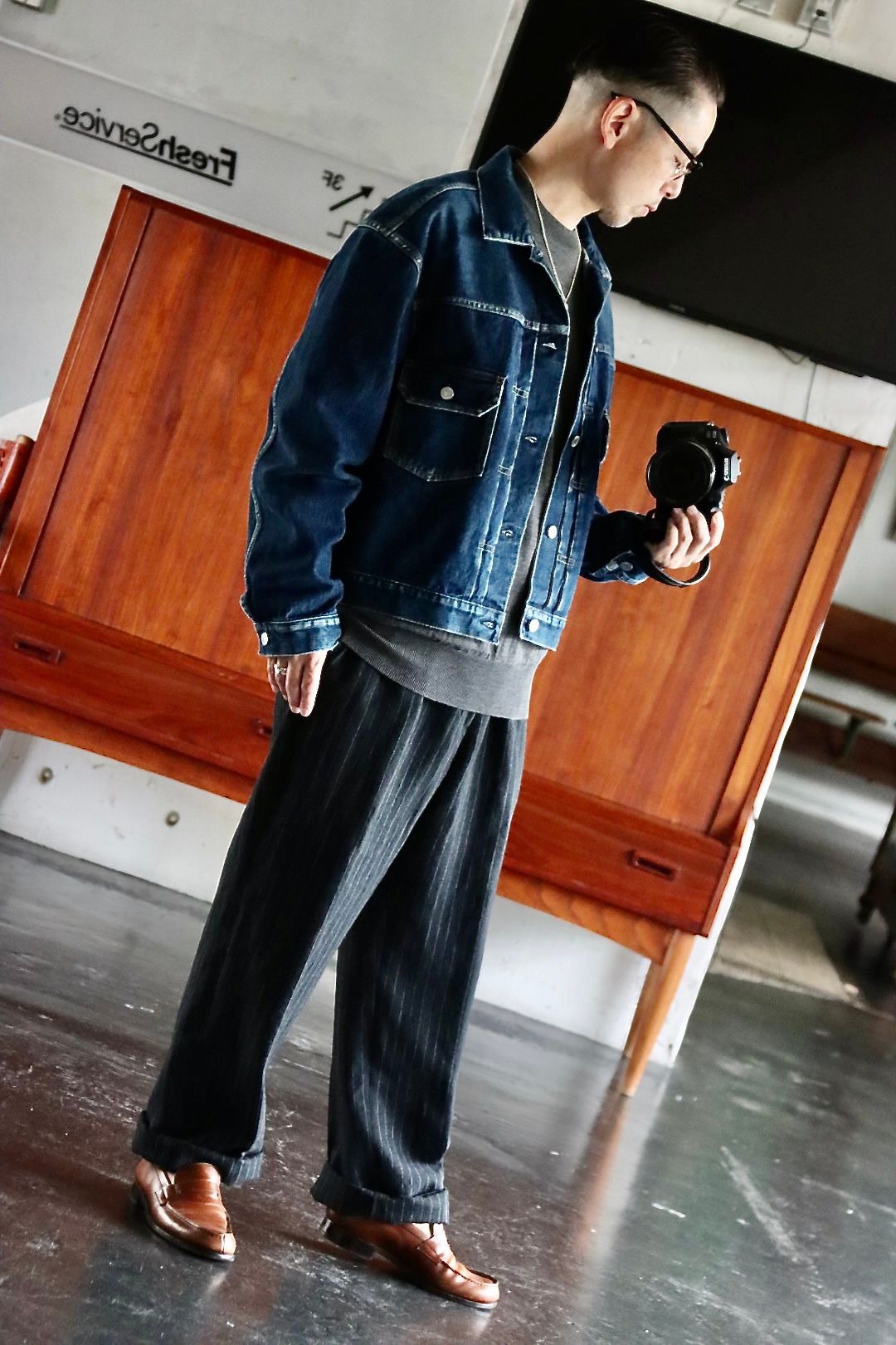 アプレッセ a.presse 22aw US NAVY Denim JacketGジャン/デニムジャケット