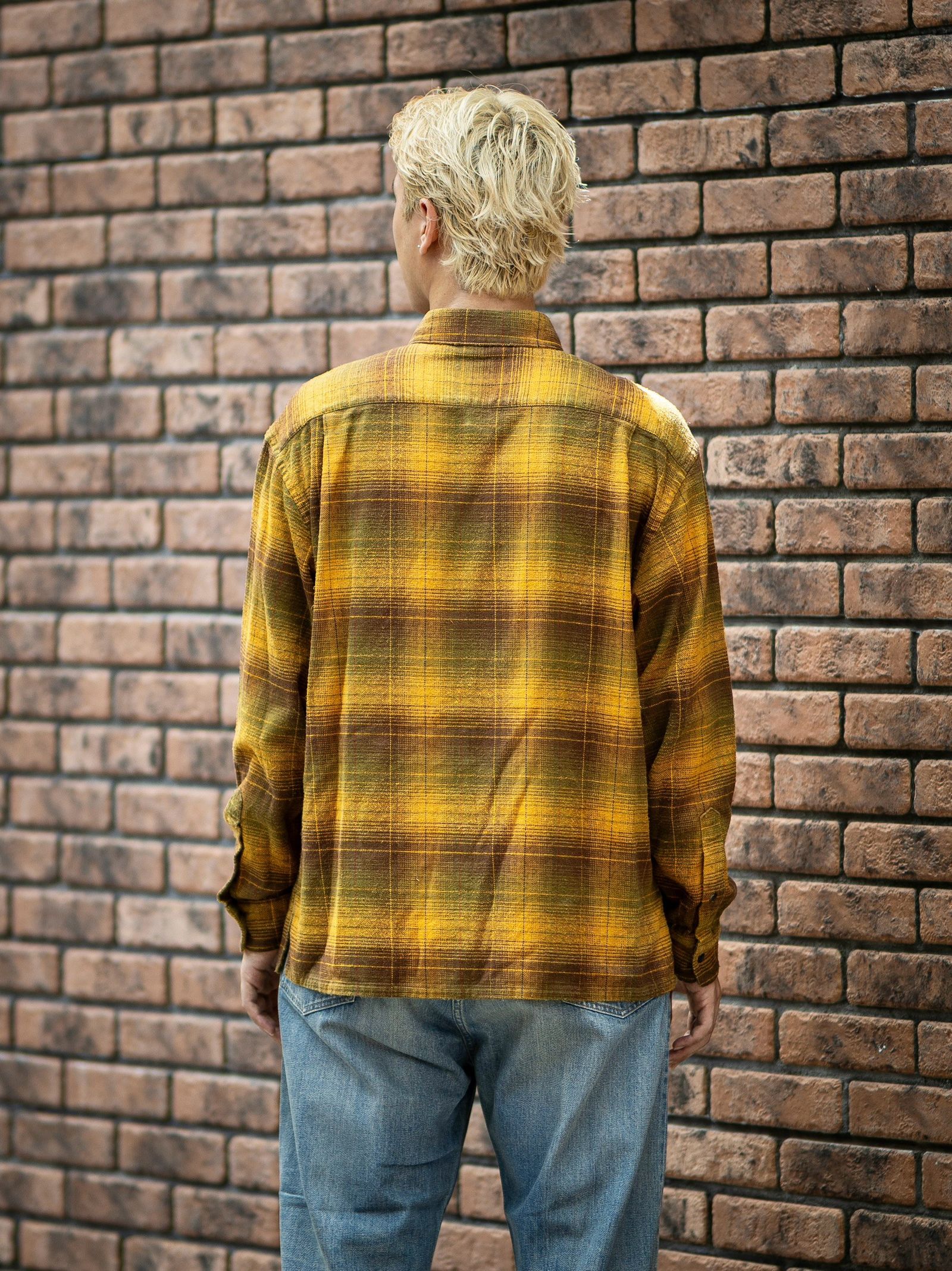 A.PRESSE 新作Vintage Cotton Silk Nep Twill Check Shirts