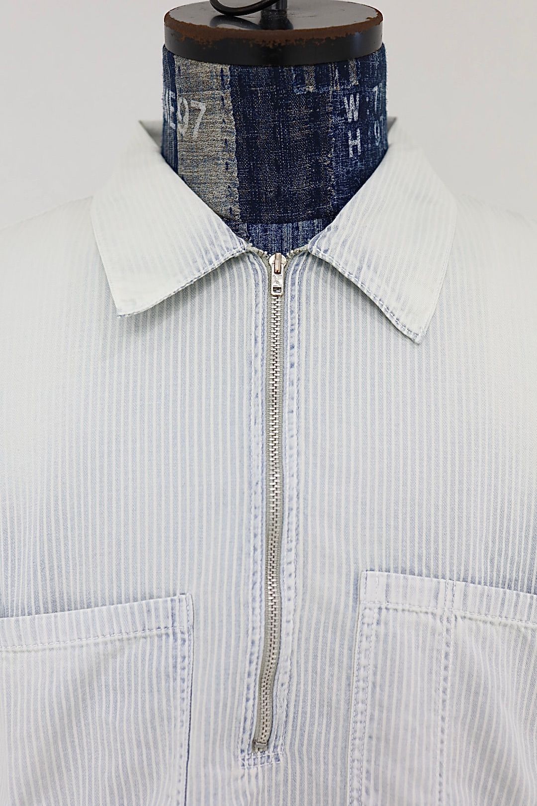 セントマイケル 26SS SS HICKORY SHIRT/STRIPE(SM-MK8-0000-040)WHITE