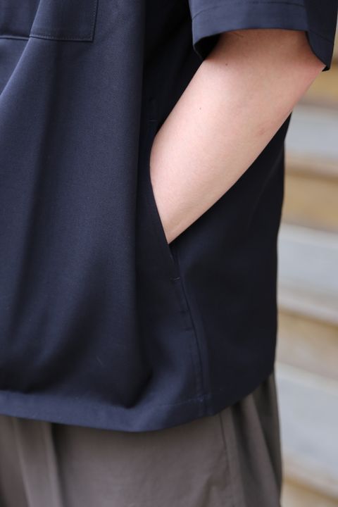 Graphpaper Selvage Wool S/S Oversized Box Shirt(GM212-50260) style.2021.6.20.